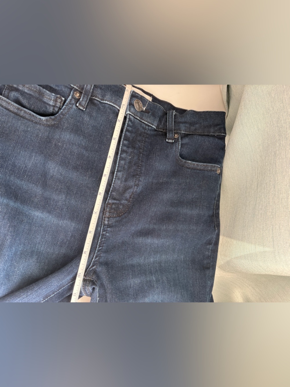 FRAME sz. 26 Women's Le High Straight Jeans Dark Wash cropped Stretch High-rise - Picture 9 of 10